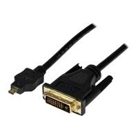 StarTech.com Micro HDMI auf DVI Kabel - St/St - Videokabel - HDMI / DVI - 30 AWG - 19-polig Micro-HDMI (M) - DVI-D (M) - 2,0m - abgeschirmt - Schwarz (HDDDVIMM2M) von Startech
