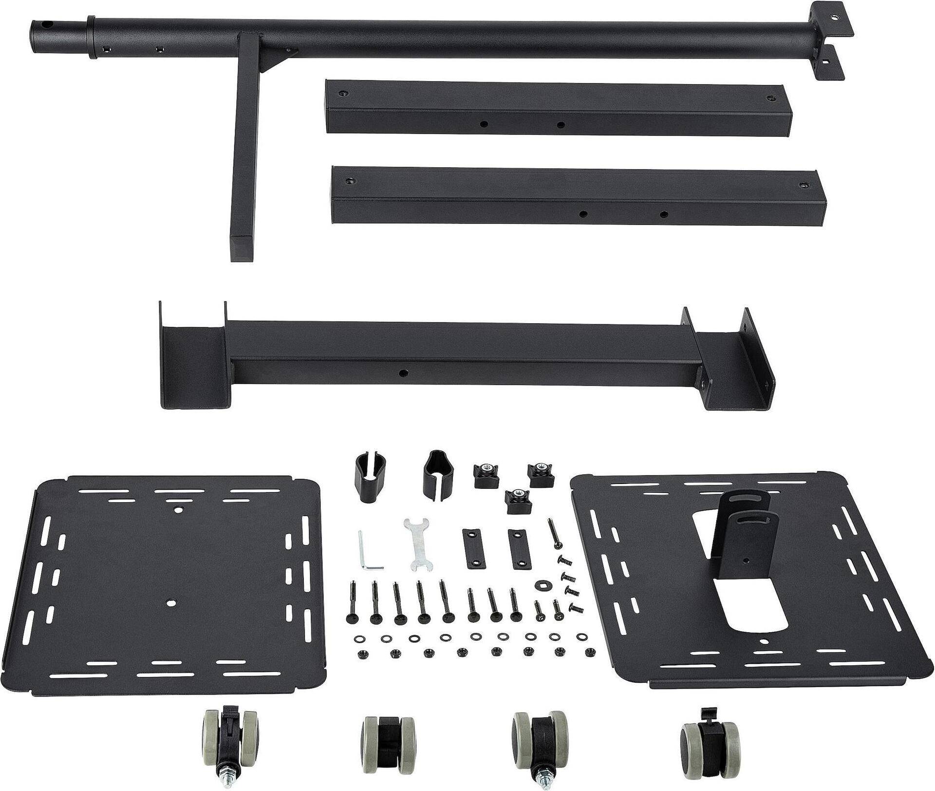 StarTech.com Mobile Projector and Laptop Stand/Cart, Heavy Duty Portable Projector Stand (2 Vented Shelves, hold 22lb/10kg each), Height Adjustable Rolling AV Presentation Cart with Wheels - Lockable Casters - Wagen - für Projektor / Notebook - Stahl - Schwarz von Startech