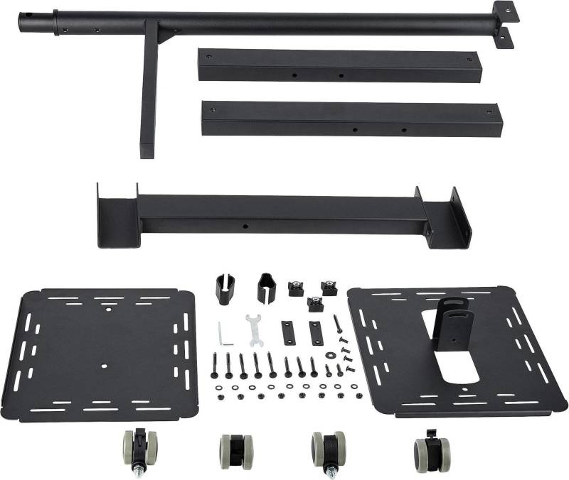 StarTech.com Mobile Projector and Laptop Stand/Cart, Heavy Duty Portable Projector Stand (2 Vented Shelves, hold 22lb/10kg each), Height Adjustable Rolling AV Presentation Cart with Wheels - Lockable Casters - Wagen - für Projektor / Notebook - Stahl - Schwarz von Startech