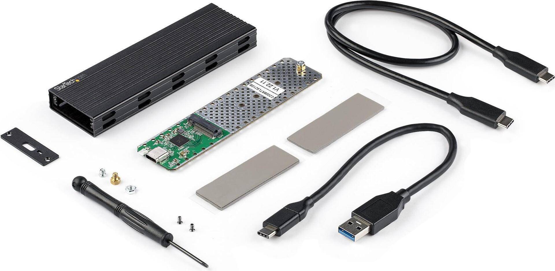 StarTech.com NVMe SSD Gehäuse - USB-C 10 Gbit/s auf M.2 NVMe oder M.2 SATA SSD - Externes M.2 PCIe/SATA NGFF SSD Aluminiumgehäuse - USB Type-C & USB-A Hostkabel - Unterstützt 2230/2242/2260/2280 (SM2E1BMU31C) StarTech.com NVMe SSD Gehäuse - USB-C 10 Gbit/s auf M.2 NVMe oder M.2 SATA SSD - Externes M.2 PCIe/SATA NGFF SSD Aluminiumgehäuse - USB Type-C & USB-A Hostkabel - Unterstützt 2230/2242/2260/2280 (SM2E1BMU31C) von Startech
