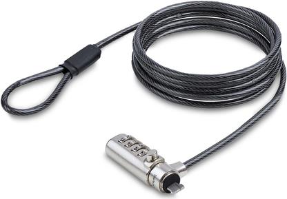 StarTech.com Nano Slot Compatible 6.6ft (2m) Cable Lock, Laptop Security - Sicherheitskabelschloss - schwarz & silber - 2 m (SNANOC4D-LAPTOP-LOCK) von Startech