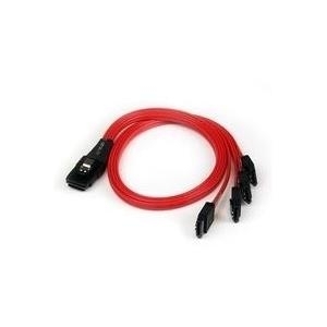 StarTech.com SFF-8087 auf 4x SATA Kabel - Internes Mini SAS auf Serial-ATA Reverse Multilane Kabel - SATA- / SAS-Kabel - Serial ATA 150/300/600 - 4-Lane - 36 PIN 4iMini MultiLane - 7-poliges SATA - 50cm - verriegelt - Rot (SAS8087S4R50) von Startech