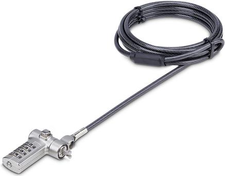 StarTech.com Serialized Laptop Lock, Works w/Noble Wedge/Nano/K-Slot - Sicherheitskabelschloss - Universal - schwarz & silber - 2 m (UNIVCS-LAPTOP-LOCK) von Startech
