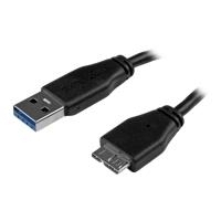 StarTech.com Slim SuperSpeed USB3.0 A to Micro B Cable - USB-Kabel - 9-polig USB Typ A (M) - 10-polig Micro-USB Typ B (M) - 15cm (USB3.0) - geformt - Schwarz (USB3AUB15CMS) von Startech