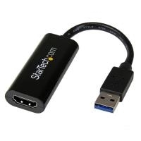 StarTech.com Slim USB3.0 auf HDMI Multi Monitor Adapter - Externe Video Adapter mit 1920x1200 / 1080p - Externer Videoadapter - T5-302 - SuperSpeed USB3.0 - HDMI - Schwarz (USB32HDES) von Startech