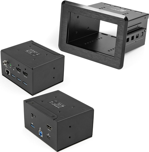 StarTech.com Tischanschlussfeld mit Laptop-Dockingstation - 3840 x 2160 Pixel - 30 Hz - Schnelles Ethernet - Gigabit Ethernet - IEEE 802.3,IEEE 802.3ab,IEEE 802.3u - 5 Gbit/s - Schwarz (KITBZDOCK) von Startech