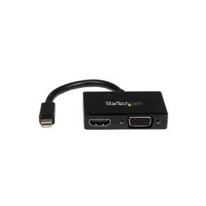 StarTech.com Travel A/V adapter: 2-in-1 Mini DisplayPort to HDMI or VGA converter - Videokonverter - Schwarz (MDP2HDVGA) von Startech