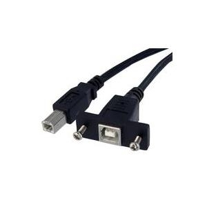 StarTech.com USB B auf B Kabel zur Slotbelch Montage - Buchse/Stecker - USB-Kabel - USB Typ B, 4-polig (W) - USB Typ B, 4-polig (M) - 30cm (USB/USB2.0) - geformt, Flügelschrauben - Schwarz (USBPNLBFBM1) von Startech
