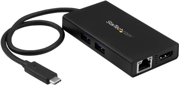 StarTech.com USB C Multifunction Adapter Power Delivery 4K HDMI USB Type-C - Externer Videoadapter - USB Type-C - HDMI, RJ-45 - Schwarz (DKT30CHPD) von Startech