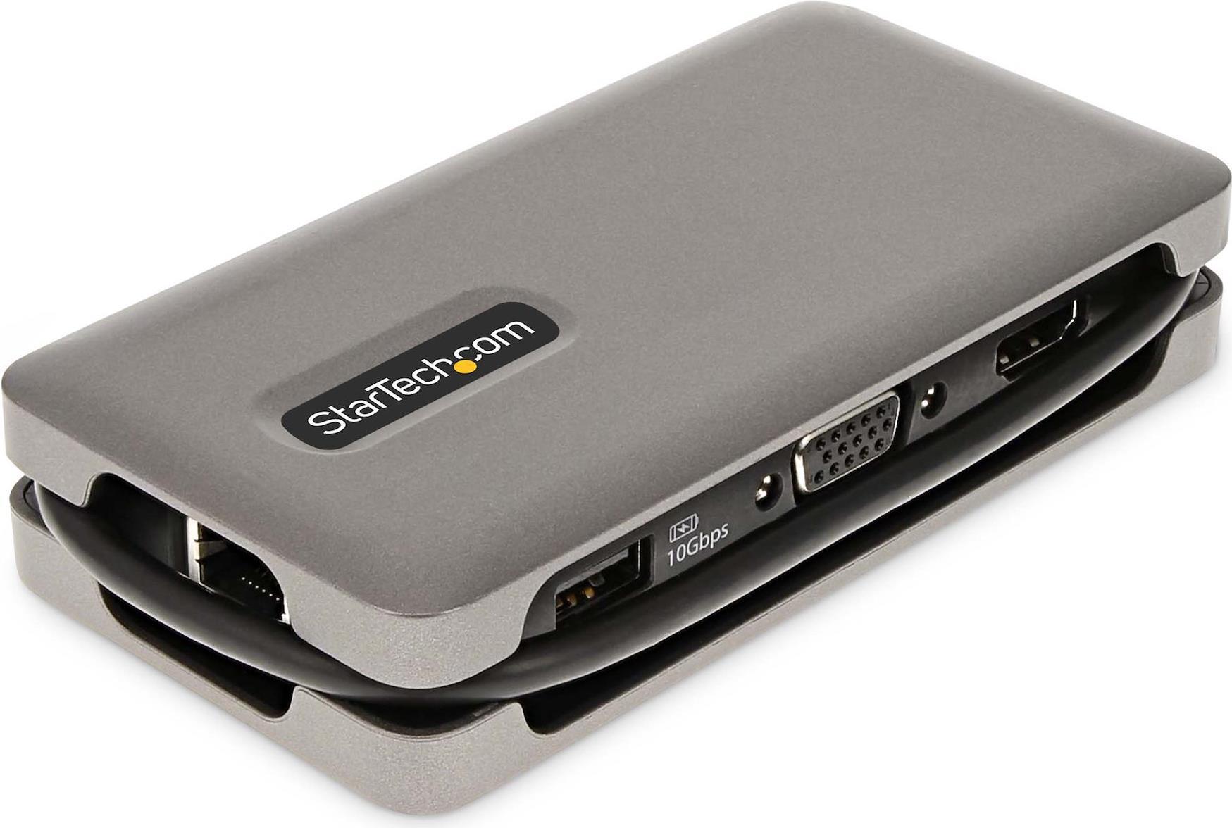 StarTech.com USB-C Multiport Adapter - USB C auf VGA/4K 60Hz HDMI Adapter - 3-Port USBC Hub - 100W PD - GbE - USB C Dockingstation/Laptop Dock - Mini/Reise Dock USB C Adapter - 30 cm Integ. Kabel mit Kabelschlitz (DKT31CVHPD3) StarTech.com USB-C Multiport Adapter - USB C auf VGA/4K 60Hz HDMI Adapter - 3-Port USBC Hub - 100W PD - GbE - USB C Dockingstation/Laptop Dock - Mini/Reise Dock USB C Adapter - 30 cm Integ. Kabel mit Kabelschlitz (DKT31CVHPD3) von Startech