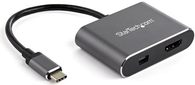 StarTech.com USB C Multiport Video Adapter - 4K 60Hz USB-C to HDMI 2.0 or Mini DisplayPort 1.2 Monitor Display Adapter - HBR2 HDR - Videoschnittstellen-Converter - Mini DisplayPort / HDMI - USB-C (M) bis HDMI, Mini DisplayPort (W) - 20.5 m - Space-grau - 4K Unterstützung, aktiv von Startech