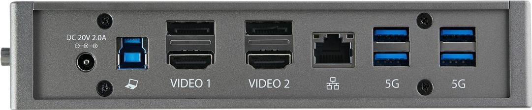 StarTech.com USB-C USB-A Dock - Hybrid Universal USB 3.0 Laptop Docking Station - Dual Monitor 4K 60Hz HDMI/DisplayPort - 6xUSB Type-A/GbE - Dockingstation - USB - 2 x HDMI, 2 x DP - GigE - 40 Watt von Startech
