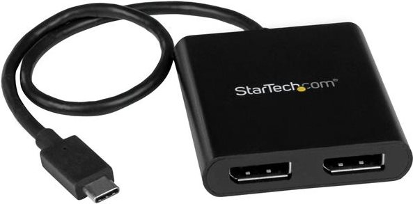 StarTech.com USB C to DP Multi Monitor Splitter - USB Type-C 2-Port MST Hub - Externer Videoadapter - USB Type-C - DisplayPort (MSTCDP122DP) von Startech