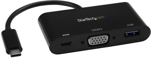 StarTech.com USB-C to VGA Multifunction Adapter with Power Delivery - Externer Videoadapter - USB Type-C - VGA - Schwarz (CDP2VGAUACP) von Startech