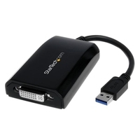 StarTech.com USB3.0 auf DVI / VGA Video Adapter - Externe Multi Monitor Grafikkarte - 2048x1152 - Externer Videoadapter - DisplayLink DL-3100N - 512MB DDR2 - SuperSpeed USB3.0 - DVI - Schwarz (USB32DVIPRO) von Startech