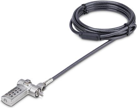 StarTech.com Universal Laptop Lock 6.6ft (2m), Security Cable For Notebook Compatible With Noble Wedge/Nano/K-Slot, Keyless Combination Locking Cable - Anti-Theft Cut-Resistant Steel Cable (UNIVC4D-LAPTOP-LOCK) - Sicherheitskabelschloss - Schwarz, Silber (UNIVC4D-LAPTOP-LOCK) von Startech