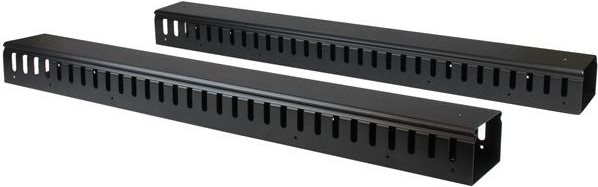 StarTech.com Vertikaler Kabelordner mit Finger Duct - 0U - 1,8m - Rack Kabelmanager - Kabel - Organizer - 1.83 m - Schwarz - 40U (Anzahl pro Packung: 2 ) von Startech