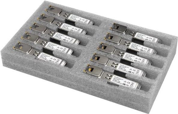Startech.com Gigabit RJ45 Copper SFP Transceiver Module - HP J8177C Compatible - SFP (Mini-GBIC)-Transceiver-Modul (entspricht: HP J8177C) - Gigabit Ethernet - 1000Base-T - RJ-45 / SFP (mini-GBIC) - bis zu 100 m (Packung von 10) - für HPE 1810, 1910, 20p 10/100/1000, 2530, 2610, 3500, 5406, 6200, Switch 8212, vl 20 (J8177C10PKST) von Startech