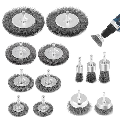12 Stück Drahtbürste Bohrmaschine, 6MM Stahlbürste, Polieraufsatz Akkuschrauber, Schleifaufsatz Akkuschrauber, für Rostentferner Metall, Bohrmaschine Polier Schleifen, Entgraten 12 Stück Drahtbürste Bohrmaschine, 6MM Stahlbürste, Polieraufsatz Akkuschrauber, Schleifaufsatz Akkuschrauber, für Rostentferner Metall, Bohrmaschine Polier Schleifen, Entgraten von Starward
