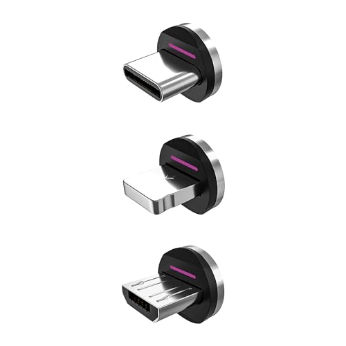 Statik Pro Magnetische Anschlüsse für magnetisches Ladekabel – 3er-Pack USB-C, Micro-USB und i-Product magnetische Adapter für magnetische Kabel-Ladegeräte von Statik