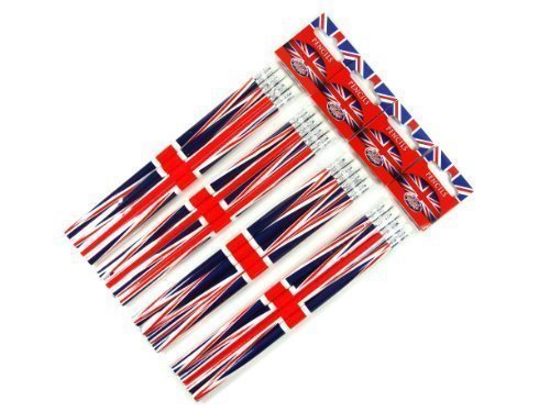 Stationeries LONPEN002 Bleistifte mit Radiergummi und Radiergummi, Design Union Jack, 4 Packungen mit 4 Stück Stationeries LONPEN002 Bleistifte mit Radiergummi und Radiergummi, Design Union Jack, 4 Packungen mit 4 Stück von Stationeries