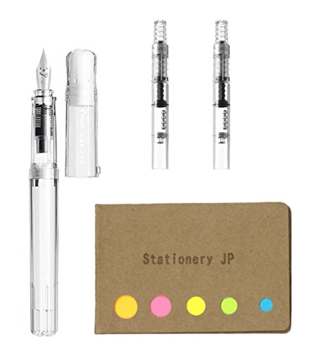 Pilot Kakuno Fountain Pen, Extra Fine Nib, Non Color Body, Pilot Fountain Pen Converter, CON-40, 2-Pieces, Sticky Notes Value Set von Stationery JP