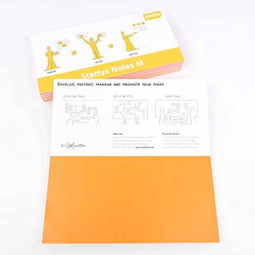 Stattys Notes selbstklebende Haftnotizen Moderationskarten, 5 Blöcke je 20 x 10 cm, Orange Stattys Notes selbstklebende Haftnotizen Moderationskarten, 5 Blöcke je 20 x 10 cm, Orange von Stattys