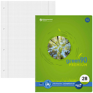 Staufen® Collegeblock green PREMIUM Lineatur 28 kariert DIN A4 Innen- und Außenrand von Staufen®