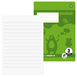 Staufen® Schulheft Premium Lineatur 3 liniert DIN A5 ohne Rand, 16 Blatt von Staufen®