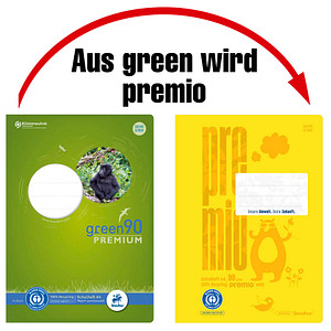 Staufen® Schulheft green Lineatur 1 liniert DIN A4 ohne Rand, 16 Blatt von Staufen®