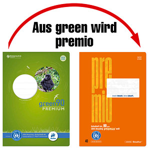 Staufen® Schulheft green Lineatur 22 kariert DIN A4 ohne Rand, 16 Blatt von Staufen®