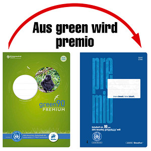 Staufen® Schulheft green Lineatur 25 liniert DIN A4 Außenrand, 16 Blatt von Staufen®