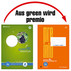 Staufen® Schulheft green Lineatur 26 kariert DIN A4 Außenrand, 16 Blatt von Staufen®