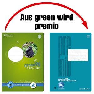 Staufen® Schulheft green Lineatur 37 liniert DIN A4 Innen- und Außenrand, 16 Blatt von Staufen®