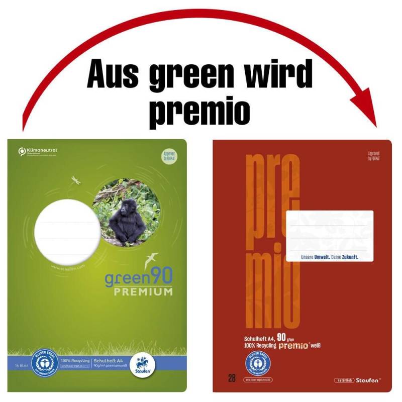 Staufen® Schulheft kariert DIN A4 16 Blätter von Staufen®
