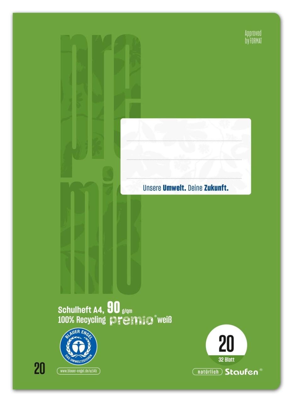 Staufen® Schulhefte Staufen Heft green A4 LIN20/32 blanko DIN A4 32 von Staufen®