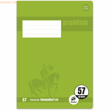 10 x Staufen Vokabelheft Premium A4 40 Blatt mit 2 Trennlinien von Staufen