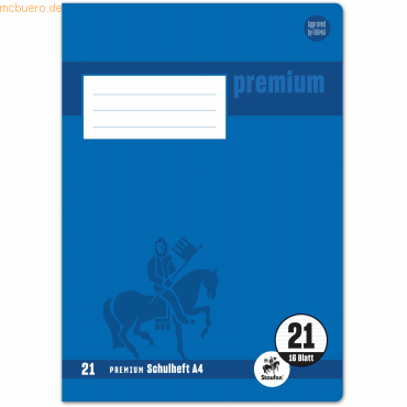 5 x Staufen Schulheft Premium A4 16 Blatt liniert von Staufen