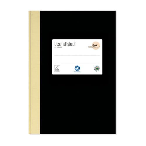 Staufen 608380 - Staufen Green Geschäftsbuch, DIN A5, hochwertiger Leineneinband, Lineatur 5 mm kariert, 96 Blatt, premiumweißes 80g/m² Recyclingpapier, 1 Stück von Staufen