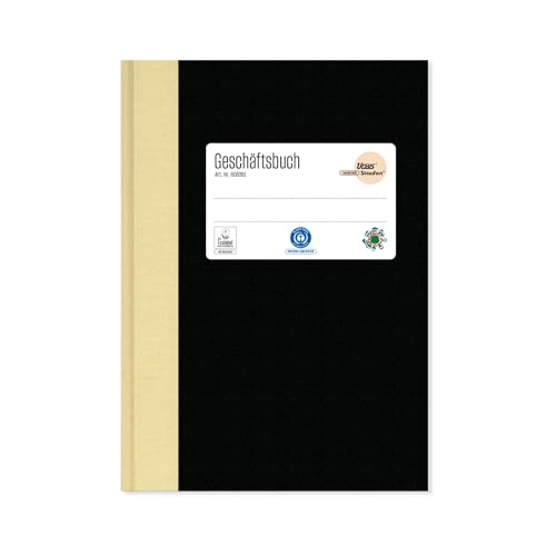 Staufen 608391 - Staufen Green Geschäftsbuch, DIN A6, hochwertiger Leineneinband, Lineatur 5 mm kariert, 96 Blatt, premiumweißes 80g/m² Recyclingpapier, 1 Stück von Staufen