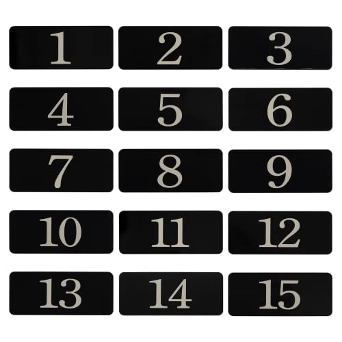 Aufkleber für Spind, rechteckig, Kunststoff, nummeriert, Raumnummer, Tischnummer (1–50, schwarz) von StayMax