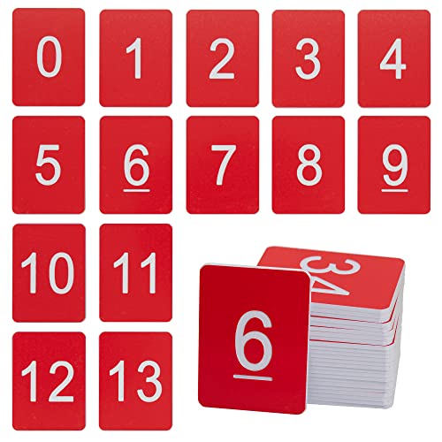 Kunststoff-Nummernschild, nummeriert, rechteckig, 0–50, Rot von StayMax