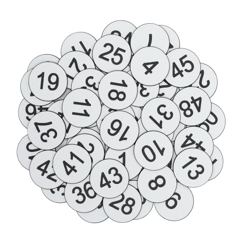 Kunststoff-Nummernschilder, graviert, nummeriert, ID-Tags, Schlüsselanhänger ohne Loch (1–100, Weiß) von StayMax