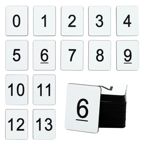 Nummernschilder, Kunststoff, rechteckig, 0–100, Weiß von StayMax