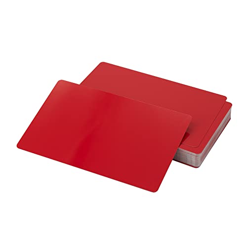 StayMax Aluminium-Visitenkarten, blanko, Aluminium, Rohlinge, 50 Stück (rot) von StayMax