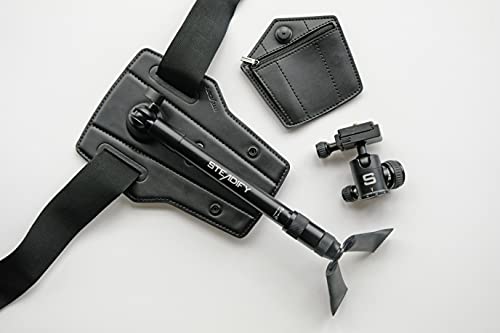 STEADIFY Körper Stativ Kit inkl. Aufstecktasche + Kugelkopf (Der Monopod für die Hüfte) von Steadify