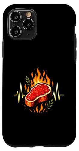 Grillen Steak Ekg Herzlinie Griller Bbq Sommer Hülle für iPhone 11 Pro von Steak Liebhaber Fleisch
