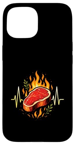 Grillen Steak Ekg Herzlinie Griller Bbq Sommer Hülle für iPhone 15 Grillen Steak Ekg Herzlinie Griller Bbq Sommer Hülle für iPhone 15 von Steak Liebhaber Fleisch