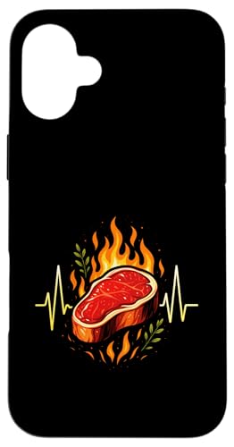 Grillen Steak Ekg Herzlinie Griller Bbq Sommer Hülle für iPhone 16 Plus Grillen Steak Ekg Herzlinie Griller Bbq Sommer Hülle für iPhone 16 Plus von Steak Liebhaber Fleisch