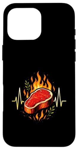 Grillen Steak Ekg Herzlinie Griller Bbq Sommer Hülle für iPhone 16 Pro Max Grillen Steak Ekg Herzlinie Griller Bbq Sommer Hülle für iPhone 16 Pro Max von Steak Liebhaber Fleisch